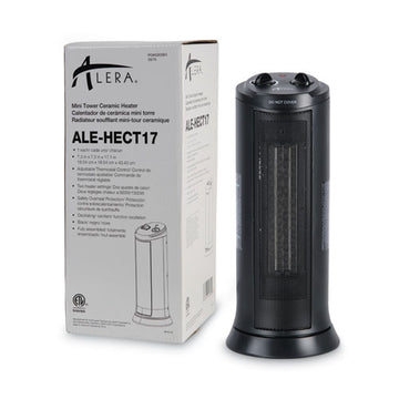 Alera® Mini Tower Ceramic Heater, 7.38" X 7.38" X 17.38", Black freeshipping - TVN Wholesale